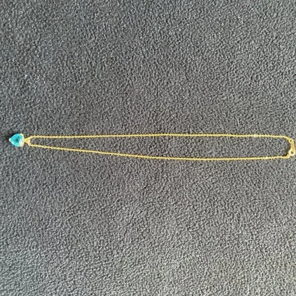 Faux Topaz Heart Necklace, Beautiful - Picture 6 of 7